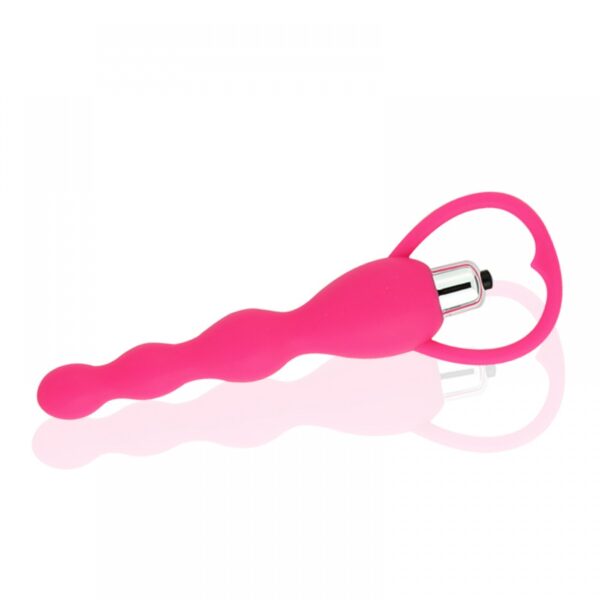 Plug Anal Vibrador com Alça de Segurança e Toque aveludado - Sexshop