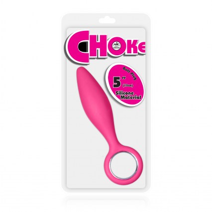Plug anal de silicone pink com alça de metal - CHOKE - NANMA - Sexyshop-0