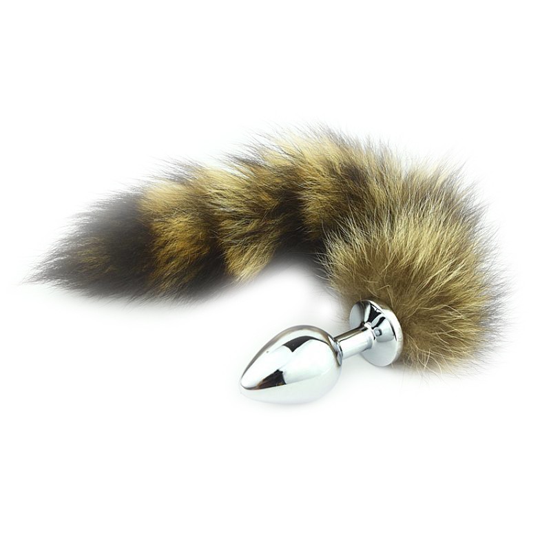 Plug Anal em Metal 8,5cm com Cauda - Sexshop