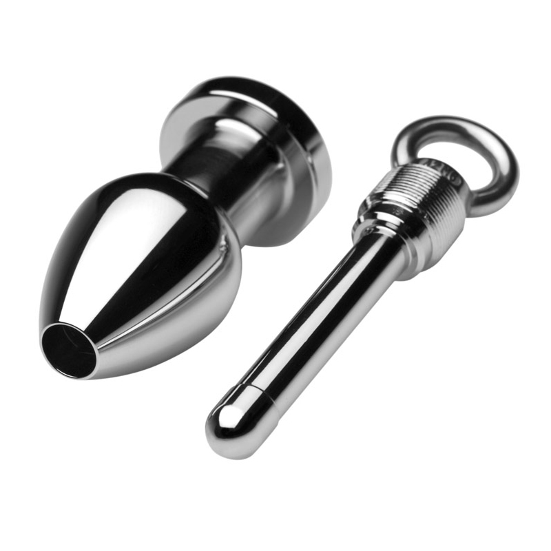 Plug anal tunel em Metal com Trava Removível - Sexshop-17305