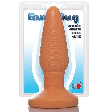 Sexshop - Plug Anal Cônico com estrias Pele