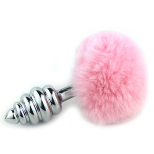 Plug Escalonado em Metal 8 cm com Pompom - Sexshop-0