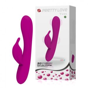 Vibrador duplo com estimulador clitoriano - Yves Pretty Love