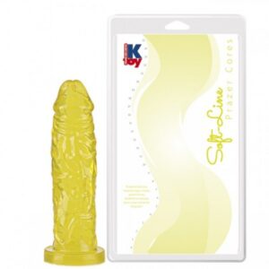 Pênis Consolo realístico macio Amarelo 14,5X3,4CM - Sexshop