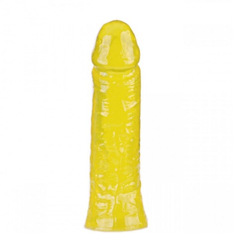 Pênis feito em polivinílico macio Amarelo 19,5 x 4 cm
