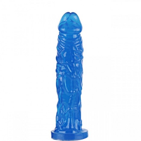 Pênis Consolo Realístico Macio Azul 18,0X3,5 CM - Sexshop