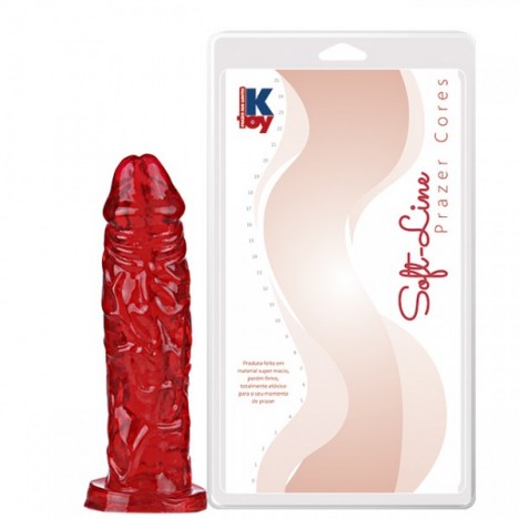 Pênis Realístico Vermelho 14,5x3,4 cm - Sexshop