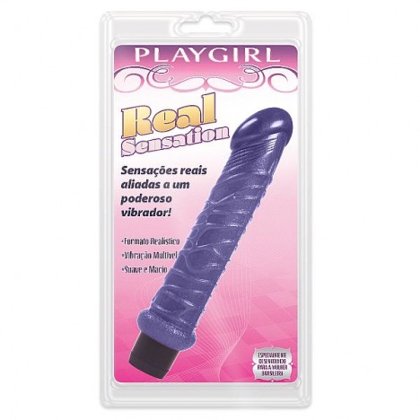 Real Sensation - Vibrador no formato de pênis realístico - Lilás - Sexshop