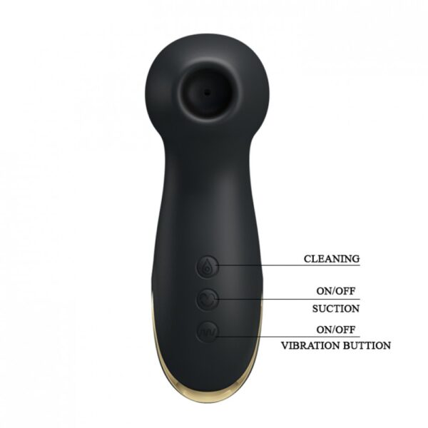 Estimulador com Sucção e Vibração Banhado em Ouro 24K Possui 7 Modos de Vibração e 7 Modos de Sucção - PRETTY LOVE HAMMER - Sexshop