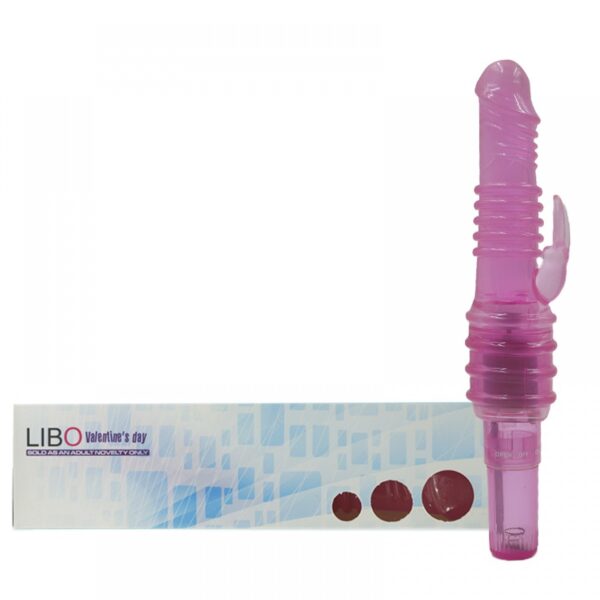 Vibrador com Relevo Anelado e Estimulador Coelho - Sexy shop