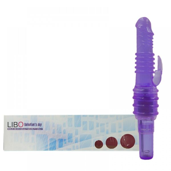 Vibrador com Relevo Anelado e Estimulador Coelho - Sexy shop