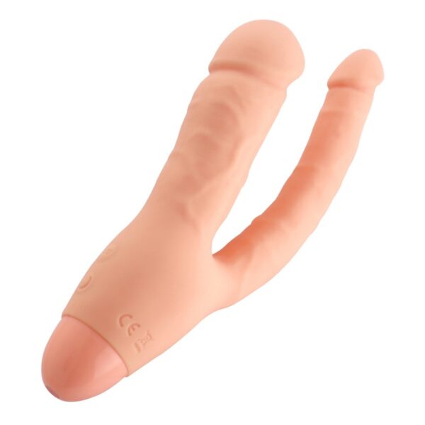 Vibrador para Dupla Penetração Formato Pênis com 10 Modos de Vibração - Sexshop