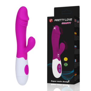 Vibrador com Estimulador Clitoriano e 30 Modos de Vibração - PRETTY LOVE SNAPPY - Sexshop