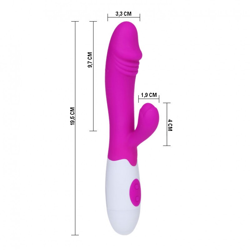 Vibrador com Estimulador Clitoriano e 30 Modos de Vibração - PRETTY LOVE SNAPPY - Sexshop