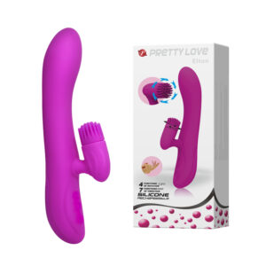 Vibrador com Estimulador Clitoriano Rotativo com Saliências - PRETTY LOVE ELTON - Sexshop