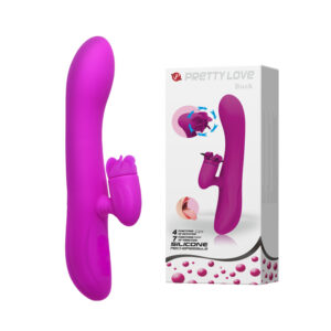 Vibrador com Estimulador Clitoriano Rotativo com Saliências em Hélice - PRETTY LOVE BUCK - Sex shop