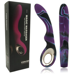 Vibrador de luxo color recarregável com detalhes em metal - Sexyshop