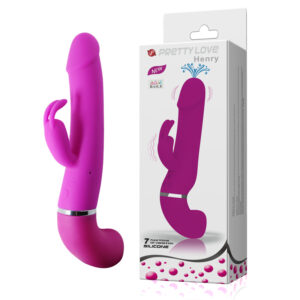 Vibrador Ejaculador com Estimulador Clitoriano e 12 Modos de Vibração - PRETTY LOVE HENRY - Sex shop