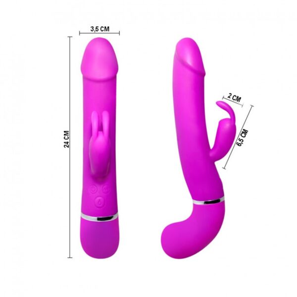 Vibrador Ejaculador com Estimulador Clitoriano e 12 Modos de Vibração - PRETTY LOVE HENRY - Sex shop