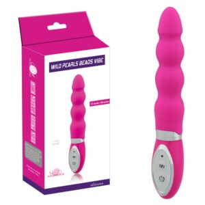 Vibrador em silicone com diâmetro ondulado e 10 Vibrações - WILD PEARLS BEADS VIBE - Sexshop