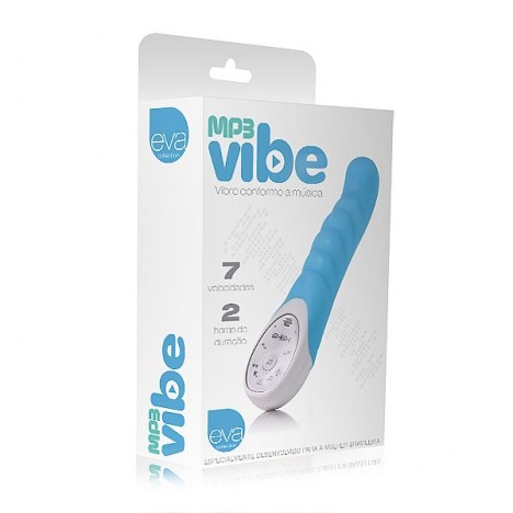 Vibrador MP3 Vibe - Vibre conforme a Música - Azul - Eva Collection - Sexshop