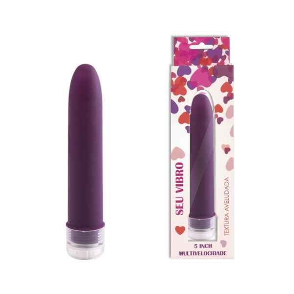 Vibrador Personal 13,5 cm, Multivelocidade e Textura Aveludada - Sex shop