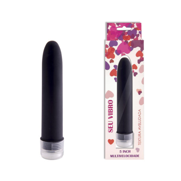 Vibrador Personal 13,5 cm, Multivelocidade e Textura Aveludada - Sex shop