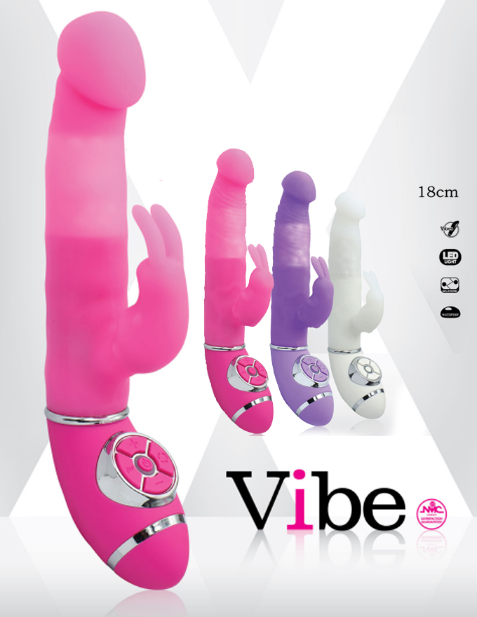 Vibrador ponto G Rosa com estimulador rabbit 10 ritmos e pérolas rotativas - X-VIBE - NANMA - Sexshop