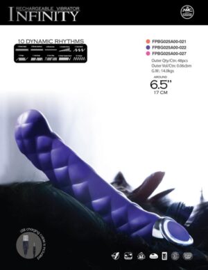 Vibrador recarregável com 10 ritmos - INFINITY RECHARGEABLE VIBRATOR - NANMA - Sexy shop