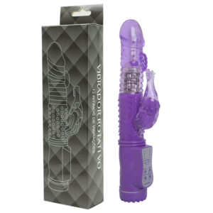 Vibrador rotativo com estimulador coelho e 12 vibrações - Sexshop