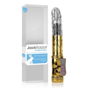 Vibrador Rotativo Jack Rabbit RECARREGÁVEL Dourado Sem estimulador clitoriano - Sexshop