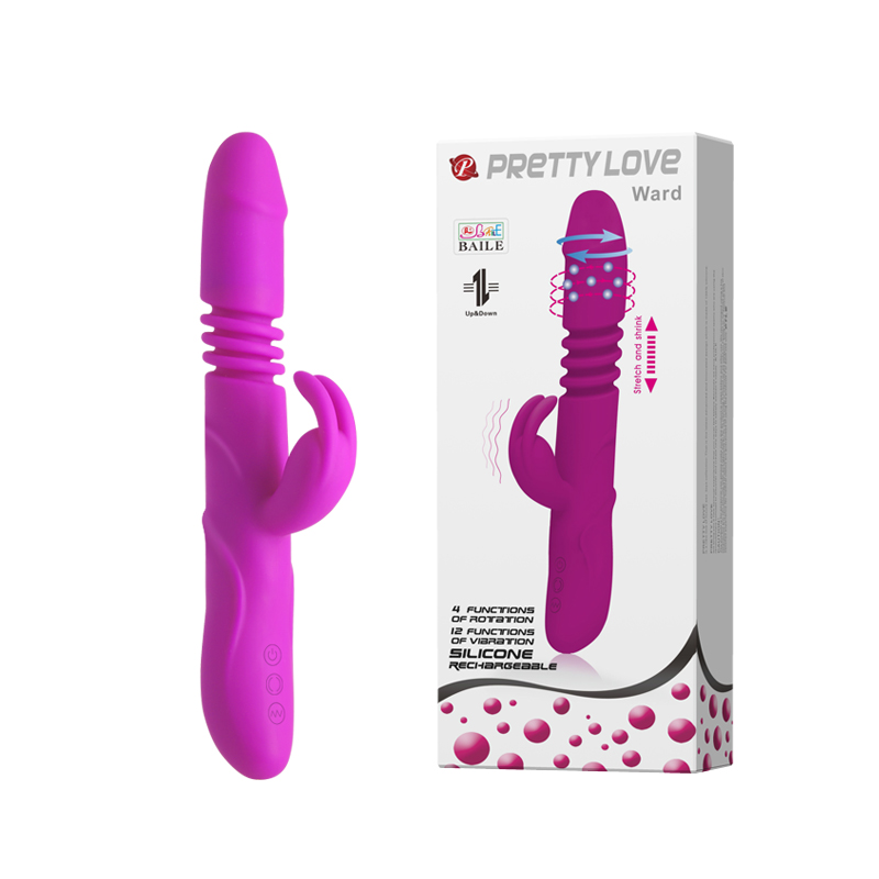 Vibrador Rotativo Vai e Vem em Silicone com 12 Vibrações - PRETTY LOVE WARD - Sex shop