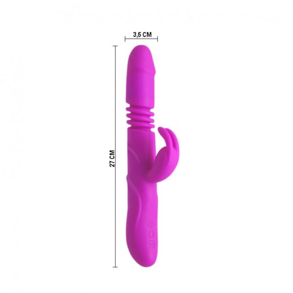 Vibrador Rotativo Vai e Vem em Silicone com 12 Vibrações - PRETTY LOVE WARD - Sex shop