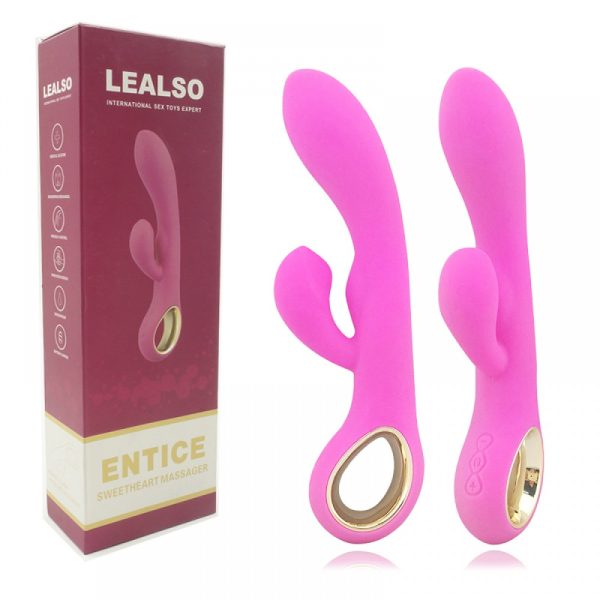 Vibrador de luxo recarregável com detalhes em metal e estimulador - Sex shop - Image 8