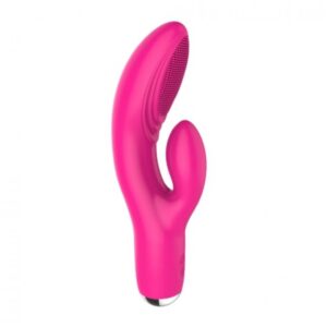 Vibrador rotativo Dora em silicone com estimulador clitoriano 20 vibrações - Sexshop