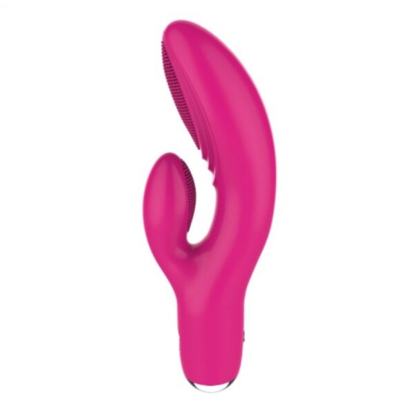 Vibrador rotativo Dora em silicone com estimulador clitoriano 20 vibrações - Sexshop