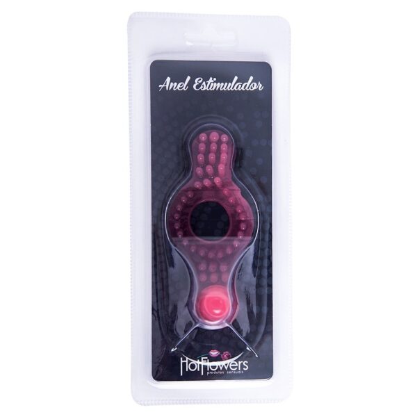 Anel Estimulador com Plug Vermelho HotFlowers - Sex shop
