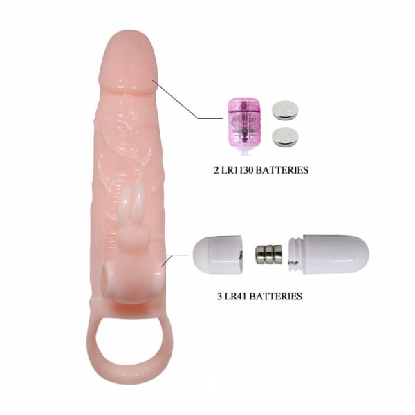 Capa Peniana Extensora com Alça para Escroto e Vibrador na Ponta da Capa - BRAVE MAN - Sexshop