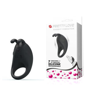 Anel Peniano Rabbit com 7 Modos de Vibração - Rabbit Vibrator Ring Pretty Love - Sexshop