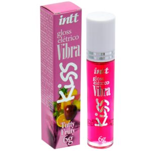 Sexo Oral Vibra Kiss Gloass Elétrico Aromático 6g INTT TUTTI FRUTTI - Sexshop-0