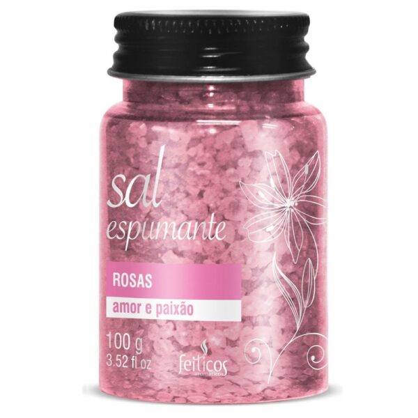 Sais de banho Espumantes Rosas 100G FEITIÇOS - Banho Sensual