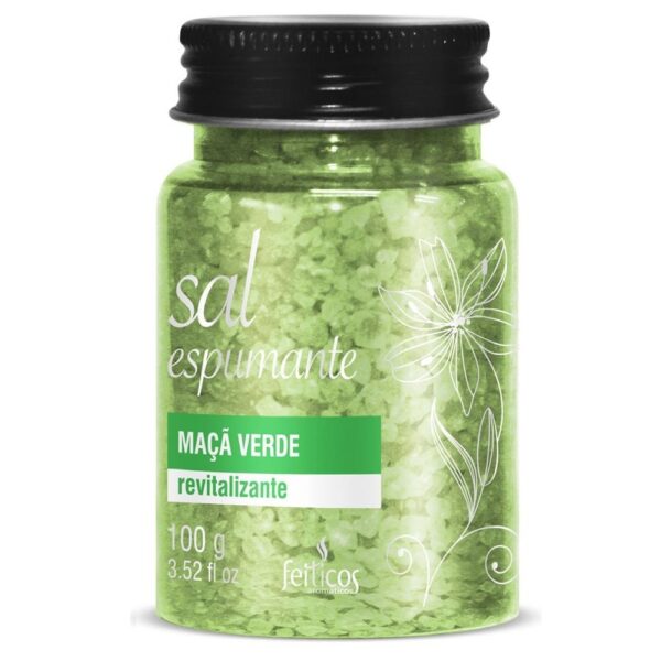 Sais de banho Espumantes Maça Verde 100G FEITIÇOS - Banho Sensual