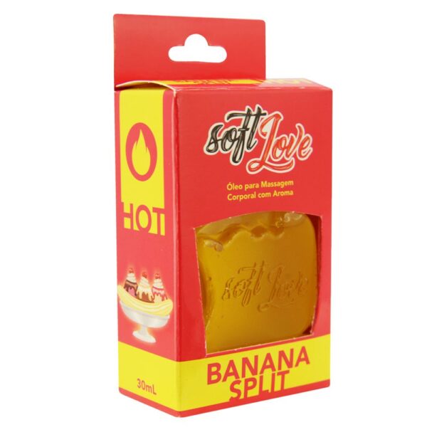 Gel Quente Comestível BANANA SPLIT 30ml SoftLove - Sex shop