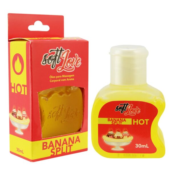 Gel Quente Comestível BANANA SPLIT 30ml SoftLove - Sex shop