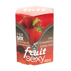 Fruit Sexy MORANGO COM CHAMPANHE Hot Gel Comestível 40ml INTT - Sex shop-0