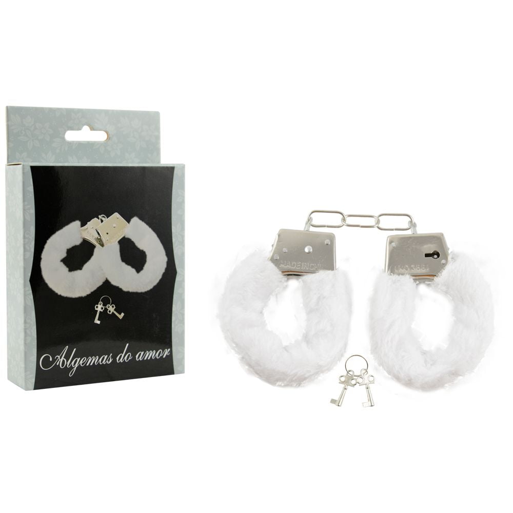 Algemas Reguláveis com chaves e Pelúcia Branca - Imagem 3