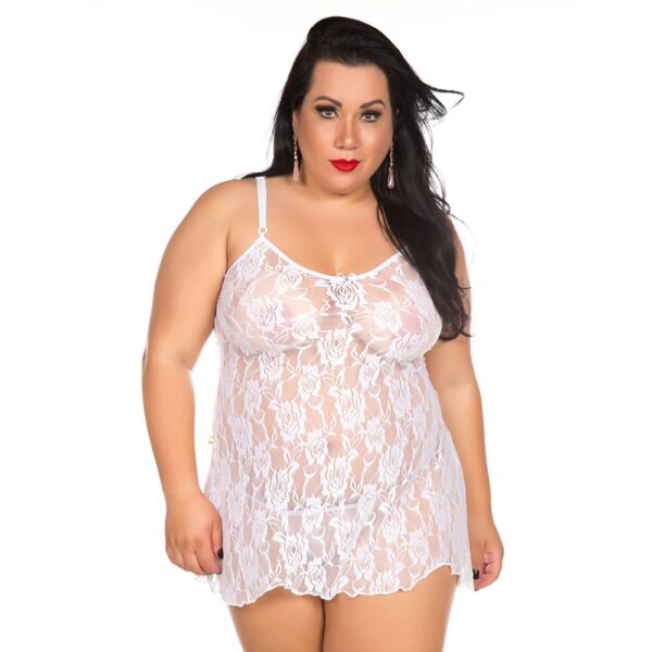 Camisola Gigi Plus Siza Pimenta Sexy Branca - Camisola Sexy-0