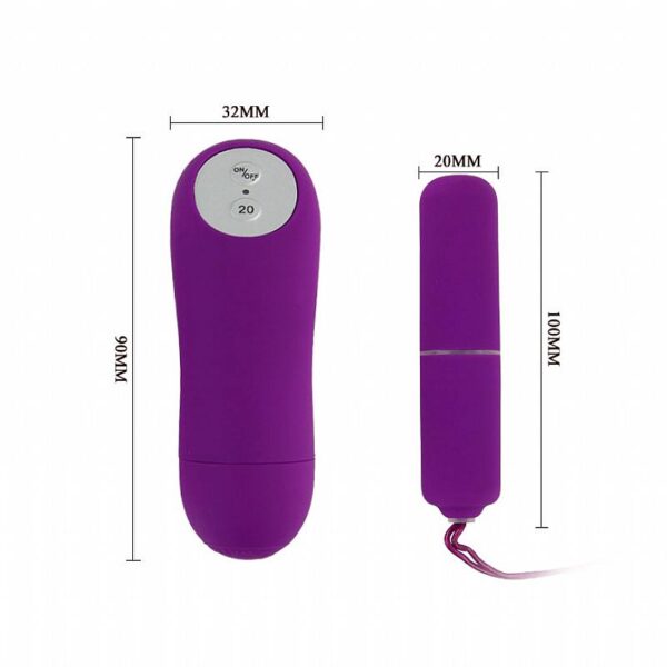 Vibrador Bullet controle remoto 20 velocidades - 10 cm - Sex shop