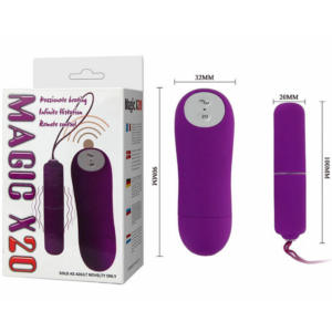 Vibrador Bullet controle remoto 20 velocidades - 10 cm - Sex shop