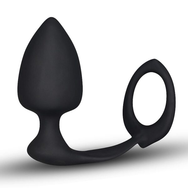 Plug para próstata, em Silicone, com Anel Peniano - Sexy shop